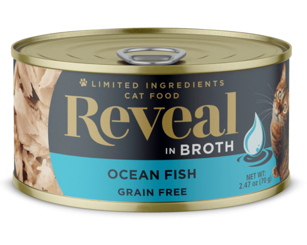 Reveal Grain-Free Ocean Fish in Broth Cat Food, 2.47 oz can