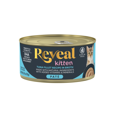 Reveal Entrees Kitten Tuna Fillet in Broth Pate can